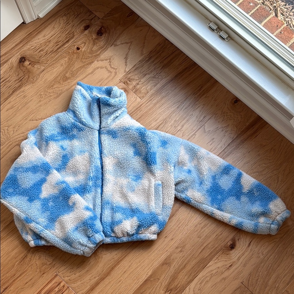 Blue and White Fleece Jacket